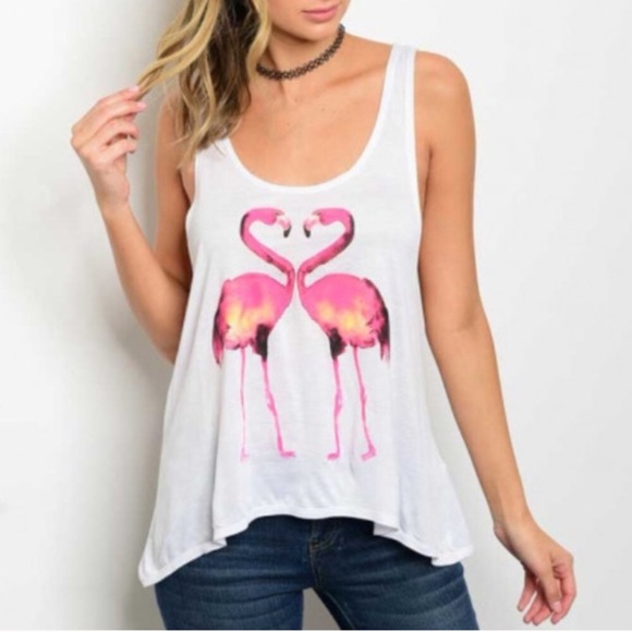 Tank top heart flamingos - Picture 1 of 2
